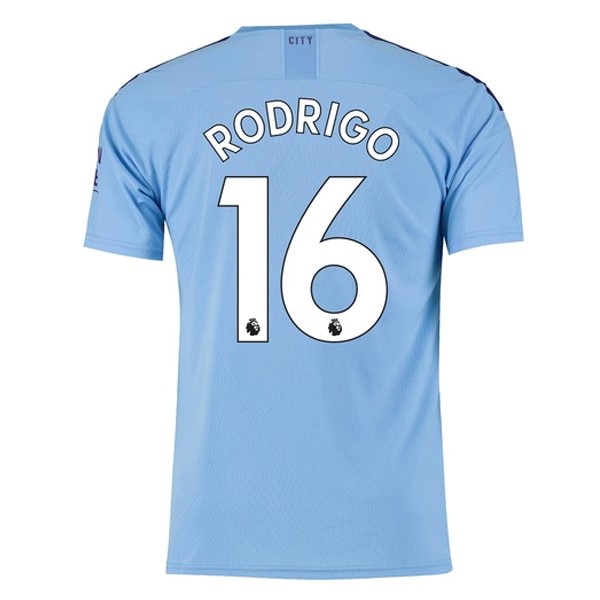 Camiseta Manchester City NO.16 Rodrigo Primera equipación 2019-2020 Azul